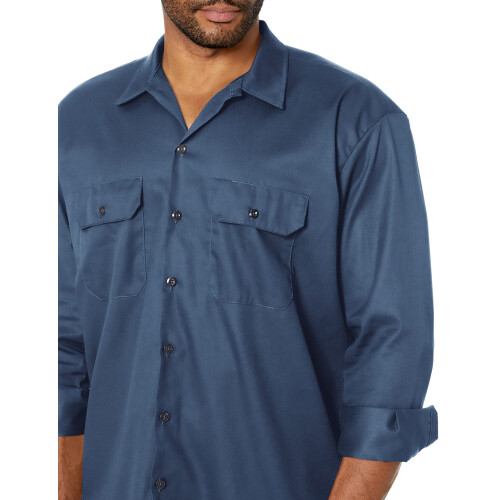 Dickies Dickies mens Big-tall Long-sleeve work utility button down shirts  Nav 2