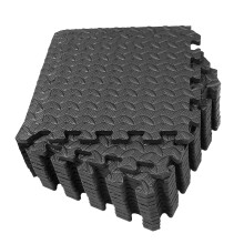 12pcs eva leaf floor mats thick absorbent for gym dance black