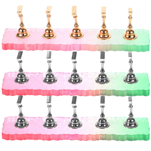 3 sets fake nails holders practice stand for beginners 2