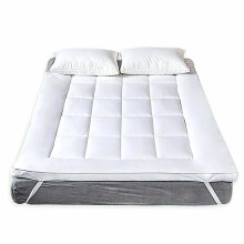 (KING) UK Home Shop - Mattress Topper 10CM Deep - Hotel Quality Microfibre Outer Material & Bounce Back Hollowfire Filling - Single Size, Double