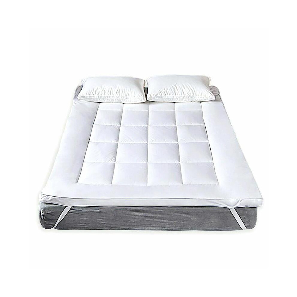 (KING) UK Home Shop - Mattress Topper 10CM Deep - Hotel Quality Microfibre Outer Material & Bounce Back Hollowfire Filling - Single Size, Double-image-OPC-PKGQRCM-NEW