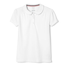 French Toast girls Short Sleeve Peter Pan Collar koln Uniform Polo Shirt White 4 5 US