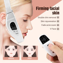 Wireless Electric Beauty Device Face Slimming Massager Infrared Vibration Lifting Tightening Small V Face White