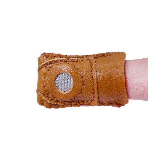 sheepskin thimble finger sleeve for sewing crafts size m 2