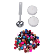 103 pcs sealing wax bead set with spoon and 2 candles for seal stamp