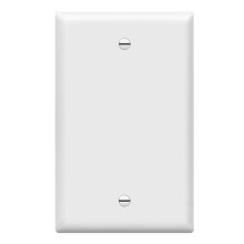 ENERLITES Blank Device Wall Plate Gloss Finish Mid-Size 1-Gang 4.88"""" x 3.11"""" Unbreakable Polycarbonate Thermoplastic UL Listed 8801M-W Wh