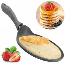 (grey, Standard, Standard) GEEZY Pancake Maker Crepe Pan Non-Stick Frying Pan for Healthy Cooking PFOA Free, Granite Stone, 10.5 inch /26 cm Aluminium Sturdy Nonstick