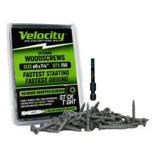 Confezione fai da te di viti per legno Velocity Exterior 1 1/4 (dimensione n. 8) Viti per recinzione per tecnologia Stick Tight in legno realizza