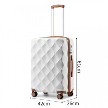 (24 Inch (No Vanity Case)) [MissLulu Bags] Bumpy Diamond Design Ultralight ABS and Polycarbonate 20''/24''/28'' Luggage Suitcase with TSA Lock and 13'' Vanity Case - C