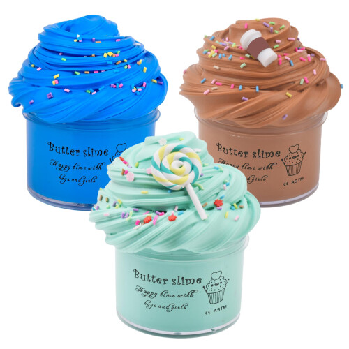 Kit Slime Beurre 2x70ML – Slime Doux Non Collant – DIY Créatif Pour Filles Et Garçons – Cadeau Fête