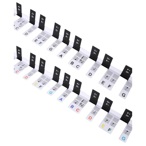 88-Key Piano Keyboard Sticker Piano Notes Guide Labels-color 1