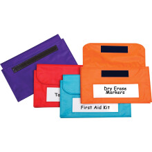 C-Line magnetische Aufbewahrungstasche, 3,8 x 24,9 x 15,2 cm, Orange, Rot, Lila, Türkis, 4 Stück pro Packung 81200