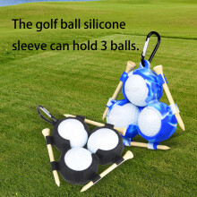 Small Golf Balls Carry Holder with Carabiner Clip Portable Golf Accessories White blue
