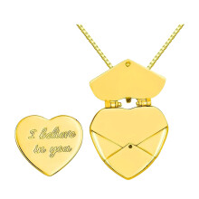 Stainless Steel Heart Locket-Gold-color I believe in you