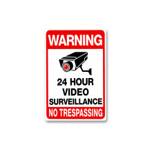 24 Hour Video Monitoring Signs Metal CCTV Camera Sign-Style A