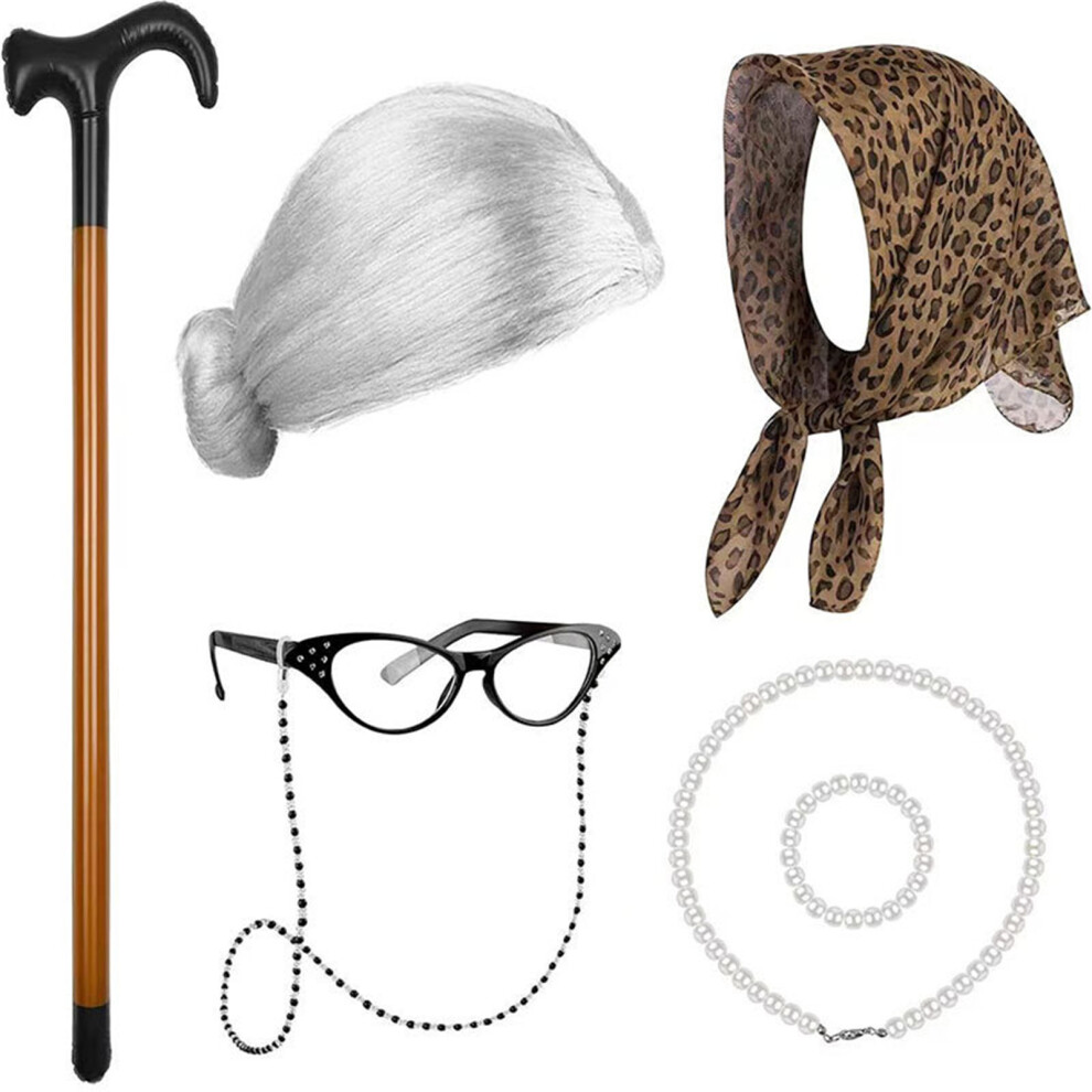 Child's 100 Day School Granny Outfit Old Lady Costume-Style 3
