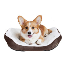 Resulzon cute Paw Print comfortable Pets Dog cats Puppy Kitten Nest Mat Pad Soft Fleece Bed(coffee)