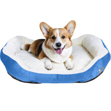 cute Paw Print comfortable Pets Dog cats Puppy Kitten Nest Mat Pad Soft Fleece Bed(Blue)