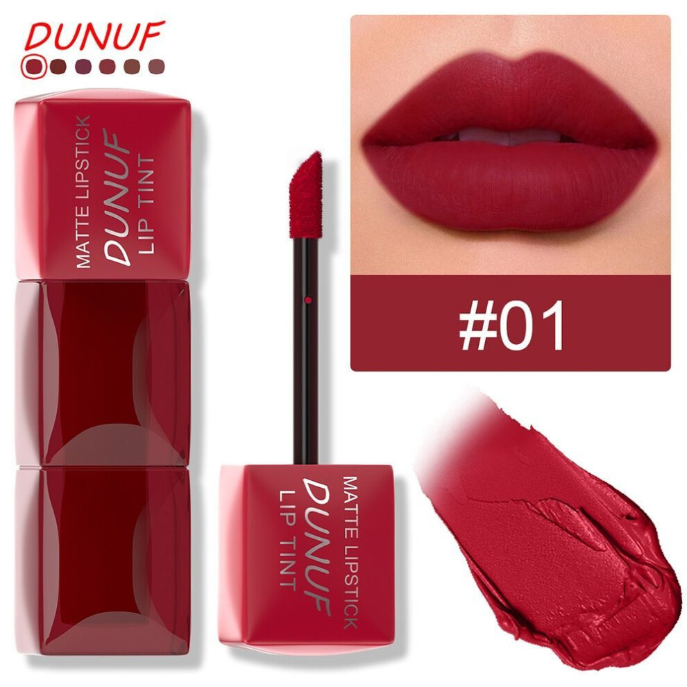 (Type#1) Dunuf 6-color Easy-to-color Velvet Lip Gloss Moisturizing Waterproof Non-fading-image-OPC-PKGRMSR-NEW