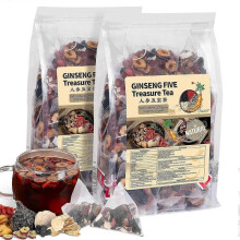 (2Pack/50 Bags) Ginseng Five Treasures Tea Kidney Nourishing Tea Natural Organic Precious Chinese Herbal Medicine for Daily Drinking, Kidney Health