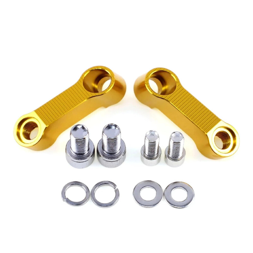 Motorcycle Aluminium Screw Bracket Front Mirror Extension Rack Alloy Rearview Mirror Extension Accessories Yellow 9016109865090