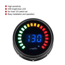 Auspuffgas-Temperaturanzeige 12V 20 LEDs, 52 mm, Schwarz, , Automatik EGT-Messgerät