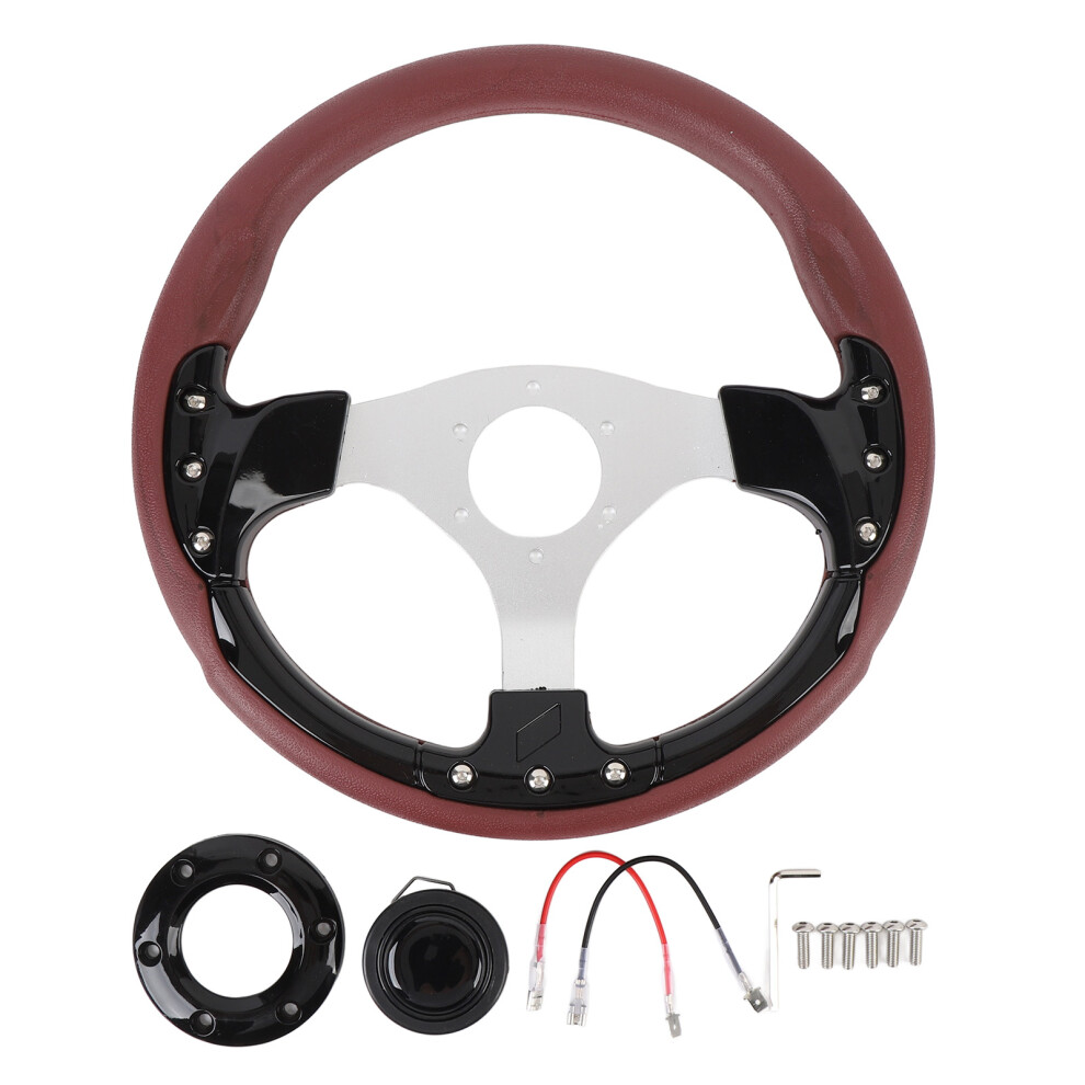 13In Universal Racing Steering Wheel Shockproof Pu Black 8320539317403