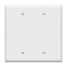 ENERLITES Blank Device Wall Plate 2-Gang 4.88"""" x 4.92"""" Mid-Size Unbreakable Polycarbonate Thermoplastic UL Listed 8802M-W White 2-Gang M