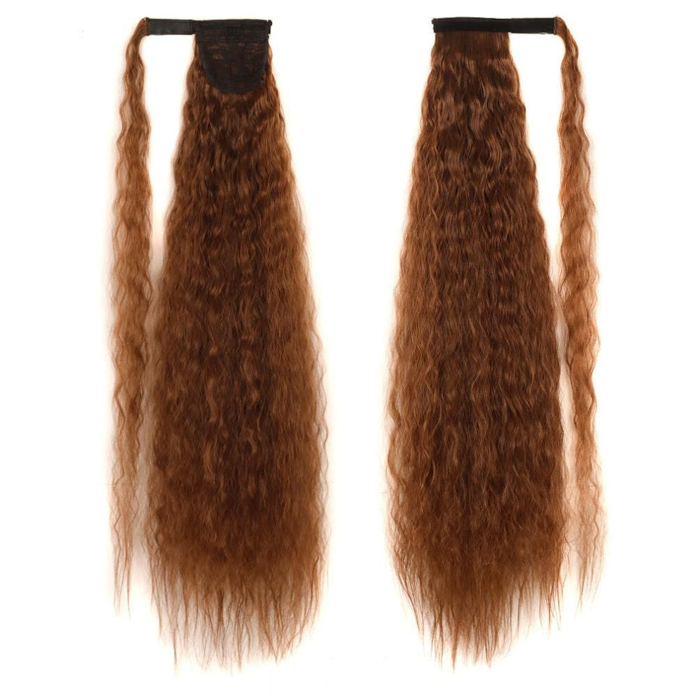 Long Flowing 34inch Magic Paste Ponytail Corn Wavy Synthetic Hairpiece (4M30#) Ponytail, Corn Wave Style, Paste-On Hair