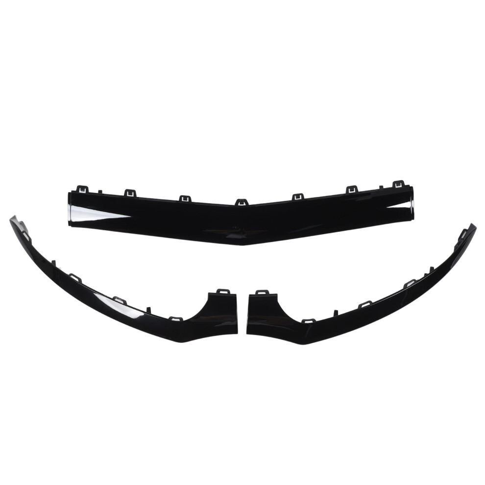 3Pcs Gloss Front Bumper Lower Trim Molding Black 8320539318233