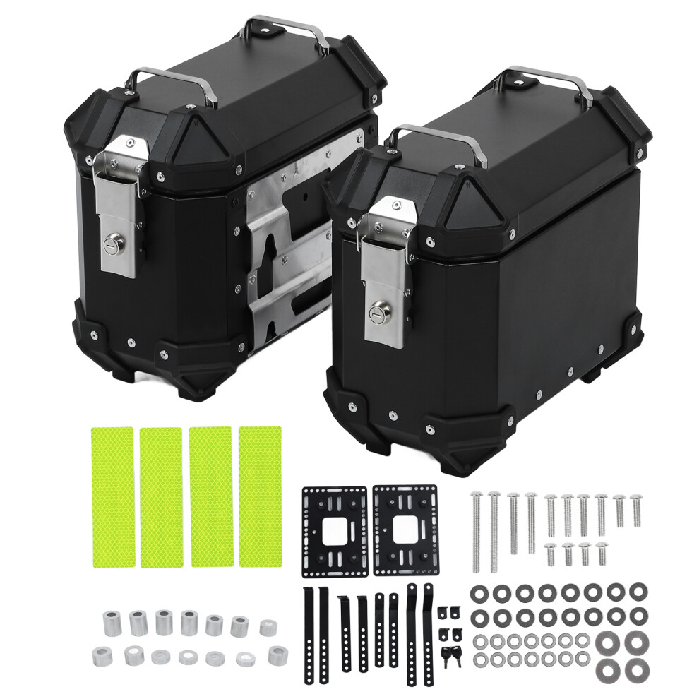 Motorcycle Side Case Aluminum Alloy 18L Hardshell Black 8320539318356