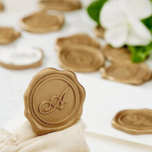Adhesive Wax Seal Stickers 25Pk Pre-Made from Real Sealing Wax-Gold In