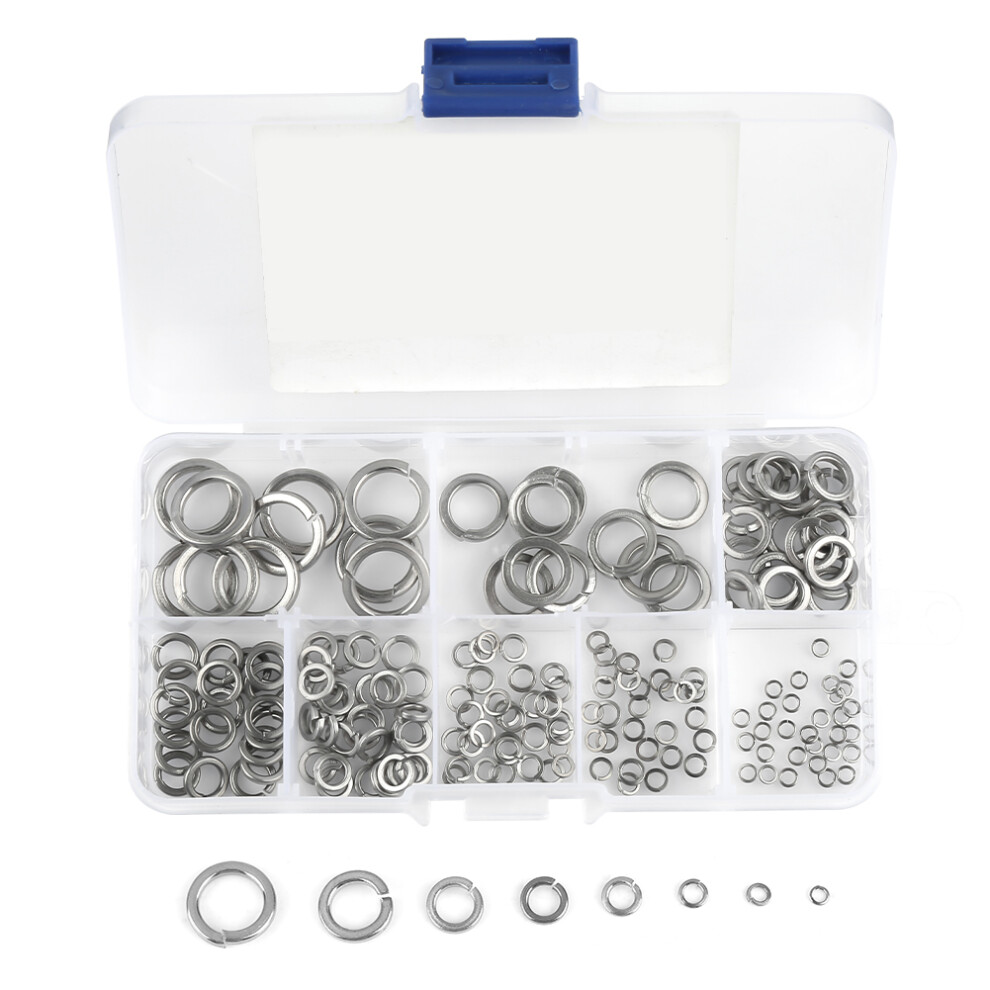 180pcs M2-M10 Stainless Steel SS304 Spring Washer