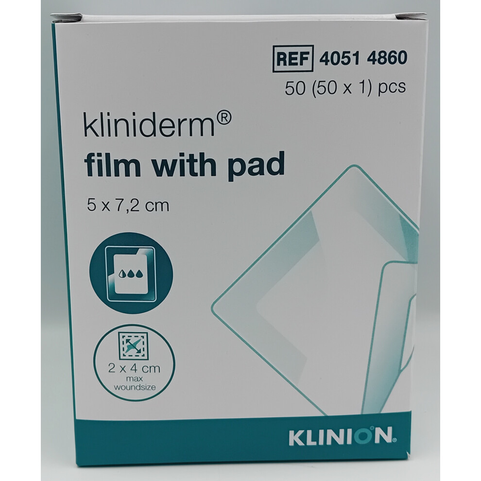 Kliniderm Film & Pad 5Cm X 7.2Cm Box Of 50 - Ref:40514860