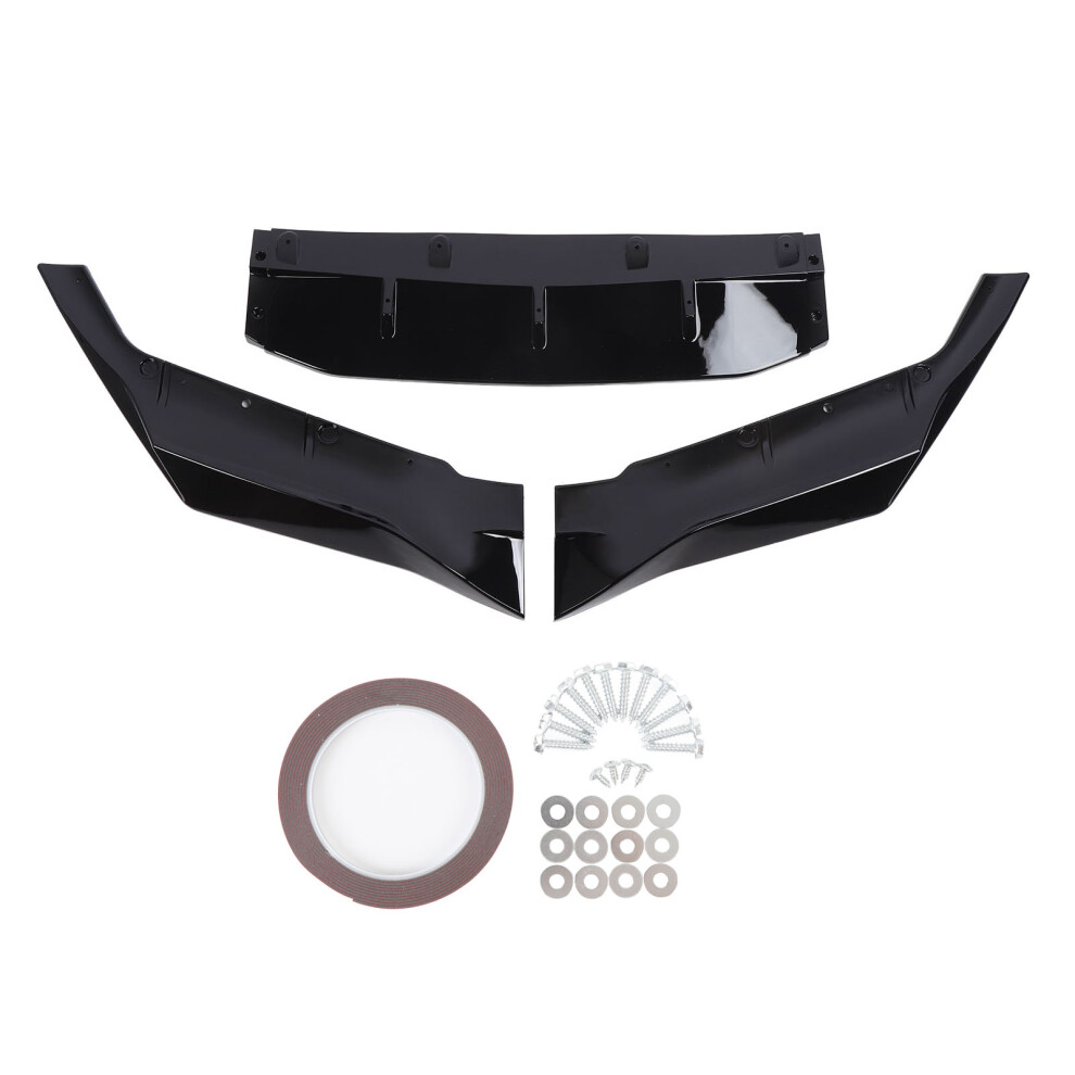 3Pcs Front Bumper Lip Splitter Body Kit Collision Black 8320539319179