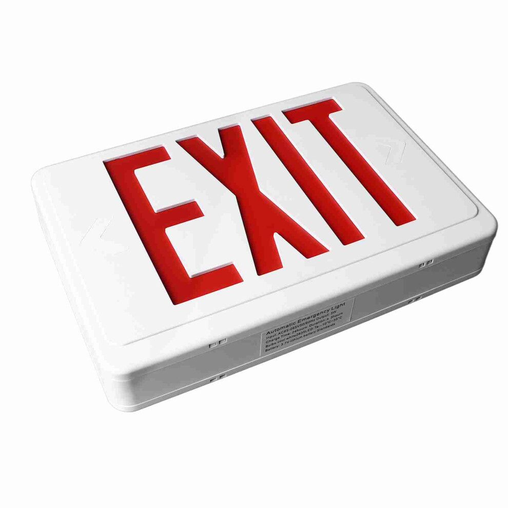 Professional Led Exit Sign Ac85â265V 1000Mah Wall/Ceiling Install Red 8401349619168