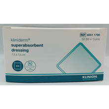 Kliniderm Super Absorbent NA 7.5cm x 7.5cm Box of 50 - REF:40511700