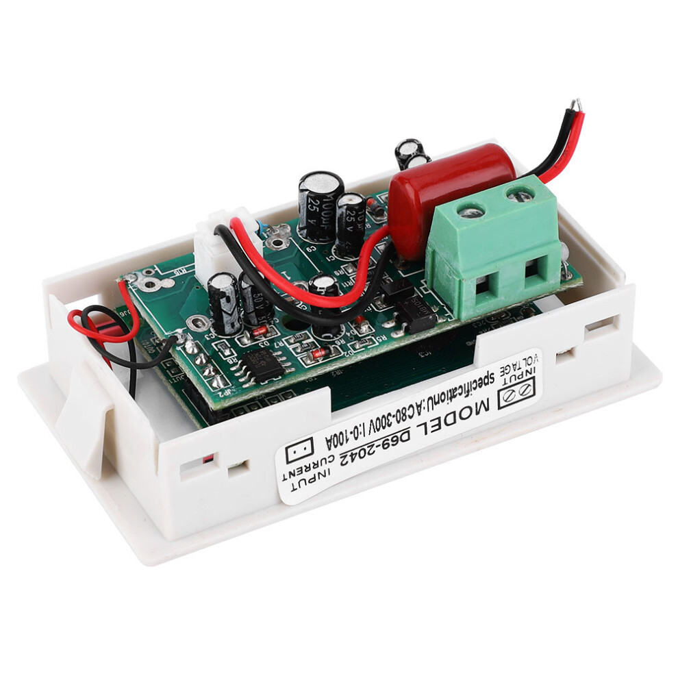 D69-2042 Dual Display Ac Voltage & Current Meter 80-300V 0-50A/100A White 8461349620038
