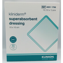 Kliniderm Super Absorbent 10cm x 10cm Box of 10 - REF: 40511706 **Repacked**