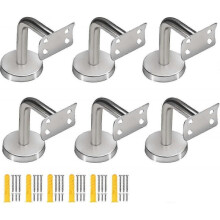 Pack Stainless Steel Handrail Brackets, Curved Handrail Brackets for Round Rails, Stair Railing Brackets, Handrail Brackets with Mounting Screws for R