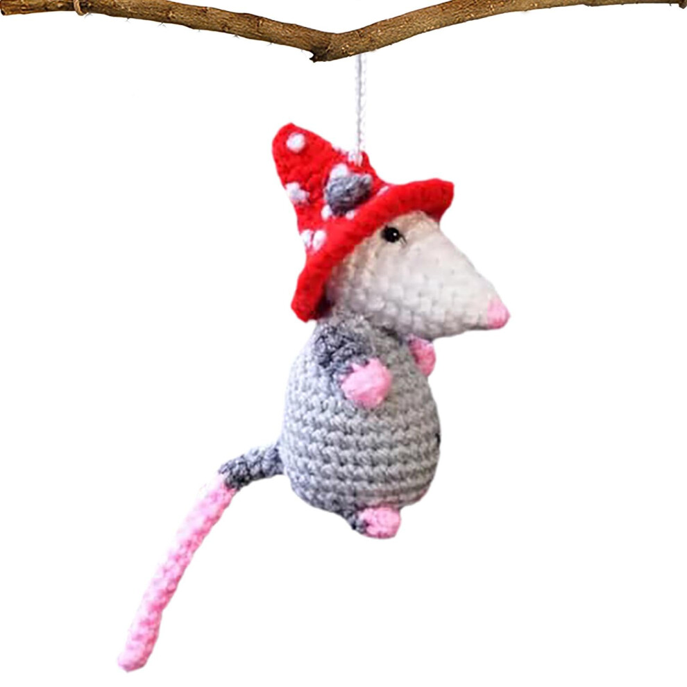 Opossum Car Pendant Knitted Rearview Mirror Charm For Auto Interior Swinging Plush Ornament 9016109866240