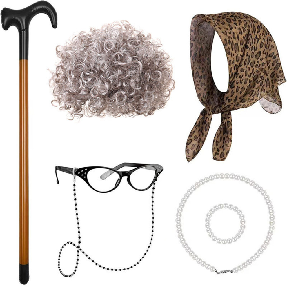 100 Days School Event Girls Granny Costume Old Lady-Style 9