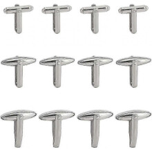 18 Pcs Blank Cufflinks for Men 3 Sizes 304 Stainless Steel Shirt Studs Freely Match Charms Cuff Button Metal Cufflink Blanks Setting for Wedding Tuxed