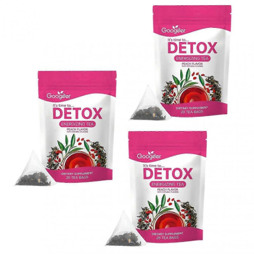 (3 Bags) Detox Energizing Tea Peach Flavored Digestive Health Tea For Gut Cleansing For Adults Teens for Adults Teens, Gut Health & Energy