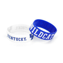Bracciale largo in silicone Aminco NCAA Kentucky Wildcats, confezione da 2