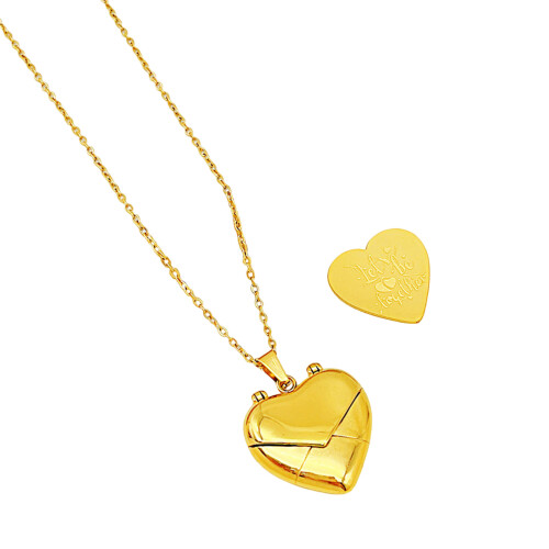 Stylish Heart Locket Necklace Adjustable Length-Iet sbetagether