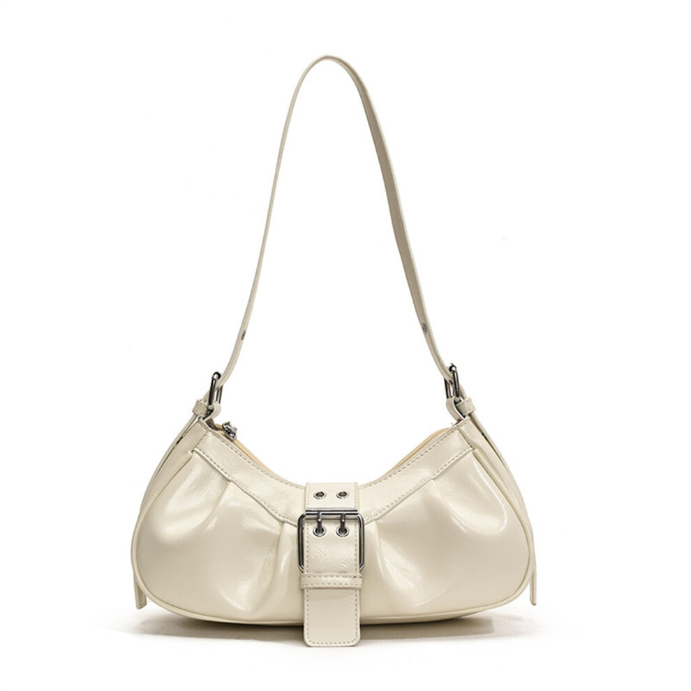 Women Shoulder Bag Trendy Crossbody Bag Armpit Bag PU-white
