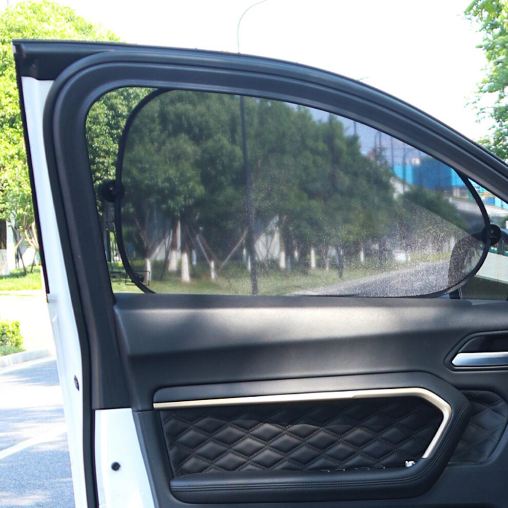 Car Side Window Sunshade Nylon Mesh Heat Insulation Sunlight Blocker Black 4321349623481
