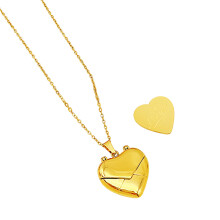 Engravable Heart Shape Charm Fashion Necklace-I Love you 1
