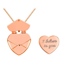 Heart Locket Necklace in Stainless-rose gold I believe in you